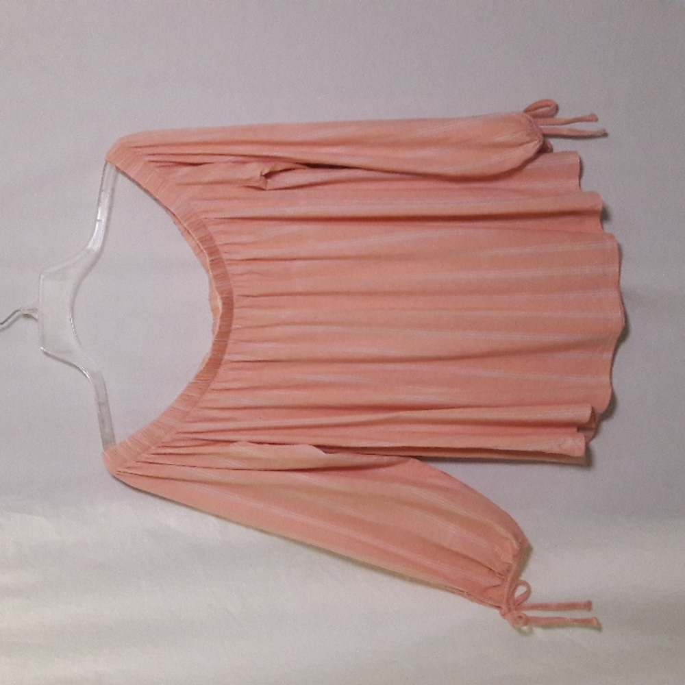 Ardene Trend Off Shoulder Blouse | Peach Stripe | New